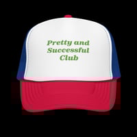 PRETTY AND SUCCESSFUL CLUB TRUCKER HAT IN WHITE / ROYAL / RED