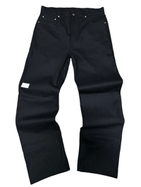 Image 2 of WHITE LEATHER FLAG SIGNATURE DENIM