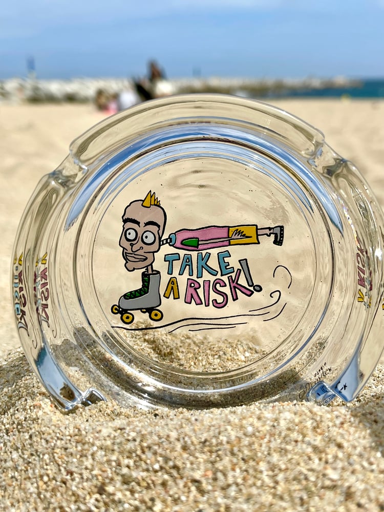 Image of TAKE A RISK Combo - 16 oz Ball Jar, Ashtray, 8" Moodmat