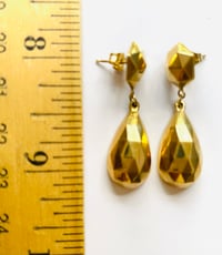 Image 2 of 14K GOLD FACETED DROP EARRINGS