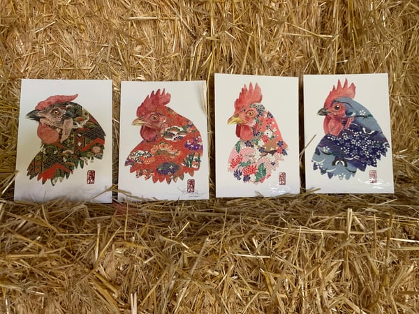 Image of Origami chickens