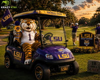 Image 3 of LSU custom Golf Club Cover hand knit  gift Louisiana State university