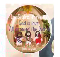 Image 1 of LisaStylez Presents: Vanilla-scented God is love all around the world glitter jelly  candle