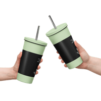 Image 11 of Insulated tumbler with a straw( it's devil fighting time)