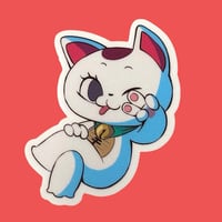 Image 1 of Kawaii Lucky Granny Cat Vinyl Sticker - 2 Inch