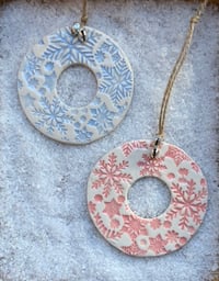 Image 1 of Handmade Snowflake Wreath.