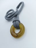 ‘Seaweed Rust’ Chunky Glass & Rope Mooring Necklace