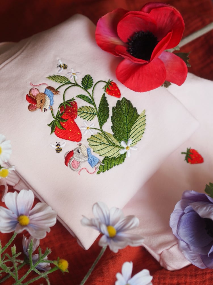 Image of The Strawberry Patch Gnomes - Tee & Short Set Baby Pink