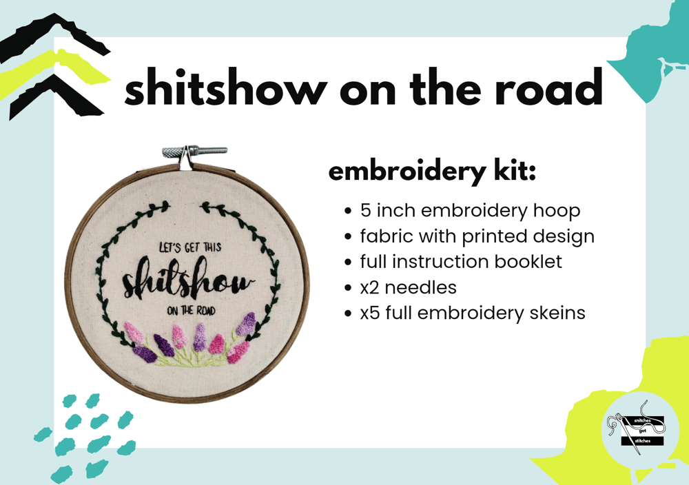 Image of shitshow embroidery kit