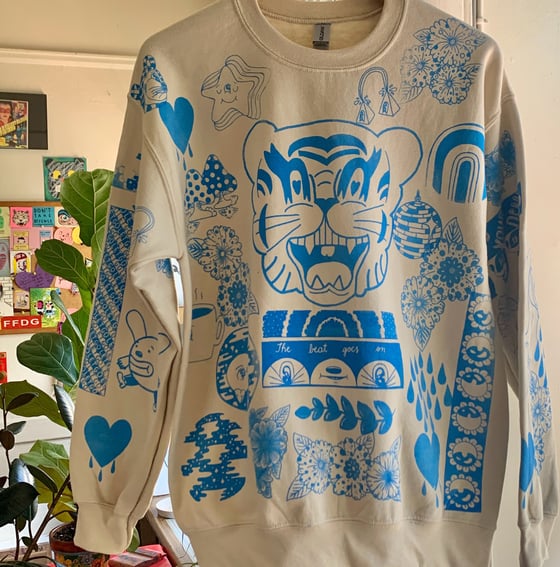 Image of "Love is Blue" crewneck sweatshirt (M)