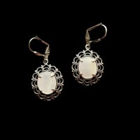 Image 1 of MOTHER OF PEARL CAMEO EARRINGS