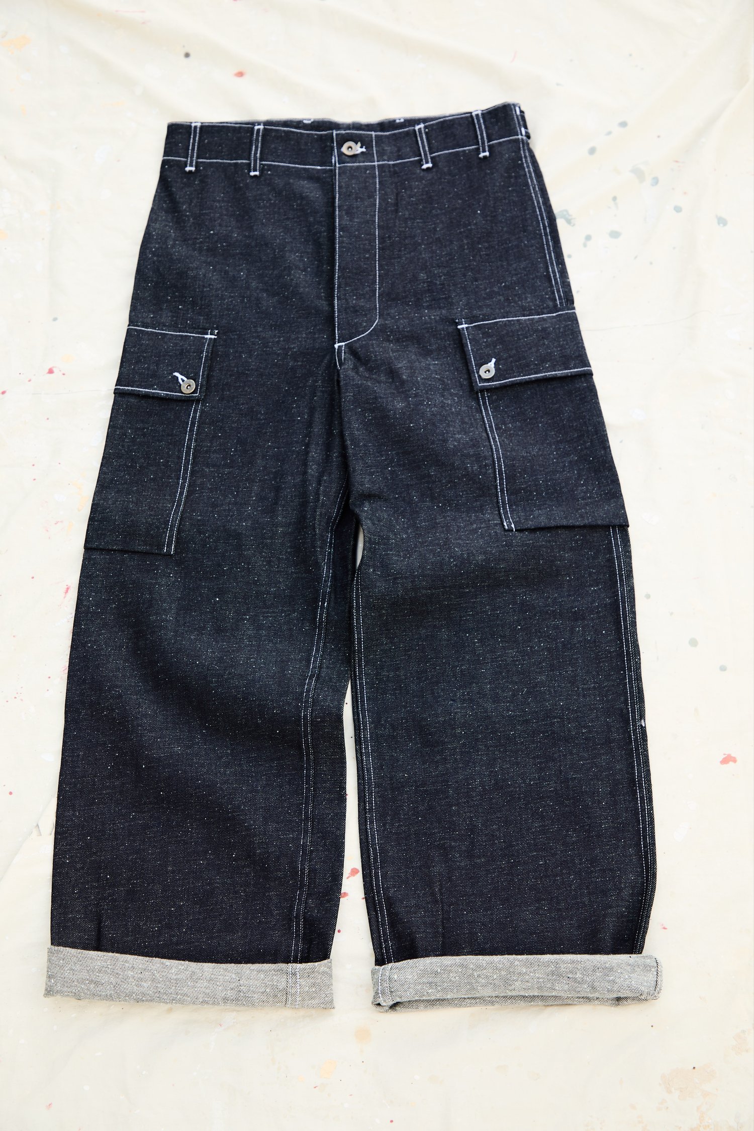 Image of Konin pant- speckle (12 oz Indigo)