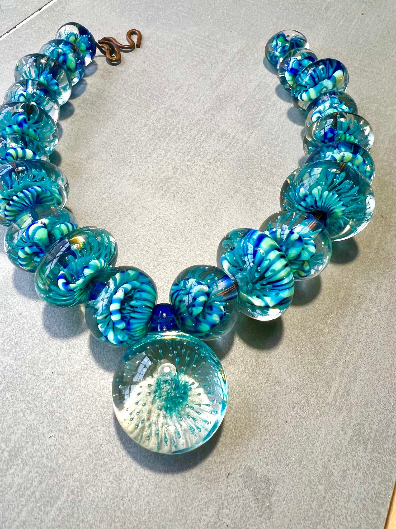 Image of Big blue boro necklace 