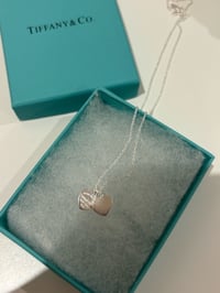 Image 2 of Silver double heart necklace