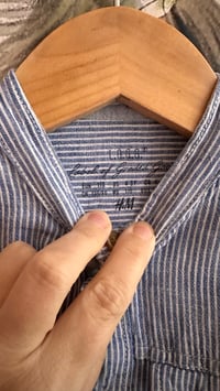 Image 2 of Leinenhemd, Blauweiss gestreift, Groesse 110