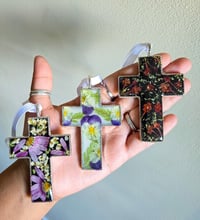 Botanical cross ornaments 