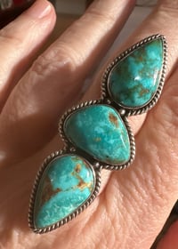 Image 3 of Turquoise Trilogy adjustable statement ring