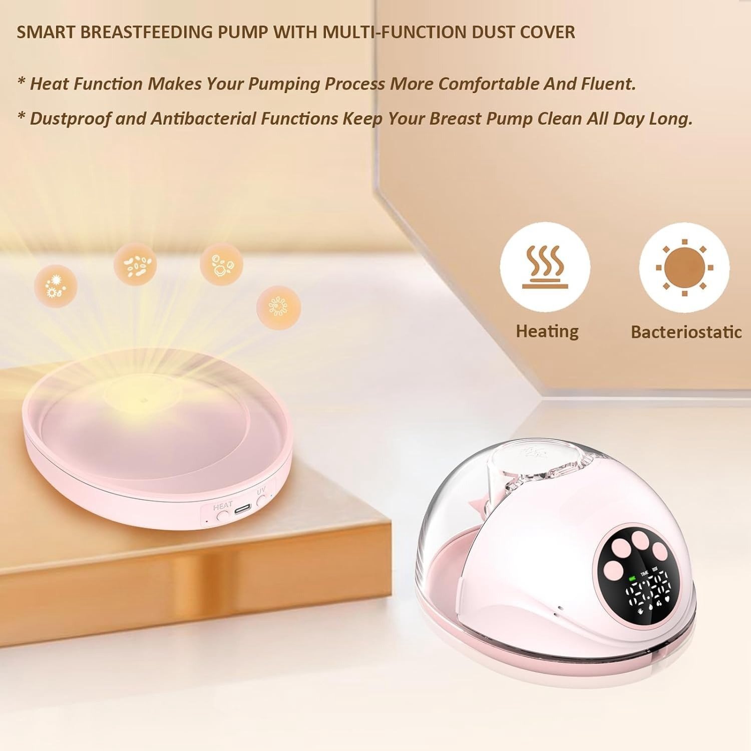 Image of Breast Pump Electric Handsfree BPA Free With Heating & UV Sterilize Lid Optional Wireless Upgrade We