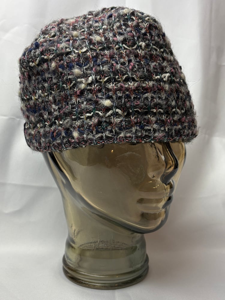 PINK AND GREY KNIT BEANIE | Lizard Stuff
