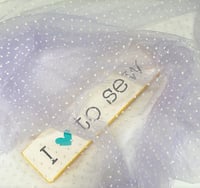 Image 1 of Swiss Dot Flocked Fabric - Lilac