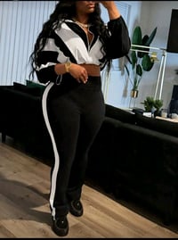 Image 1 of Black White Jogger 