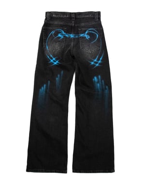 Image of COLD F33T - Blue Flame Jeans (Black)
