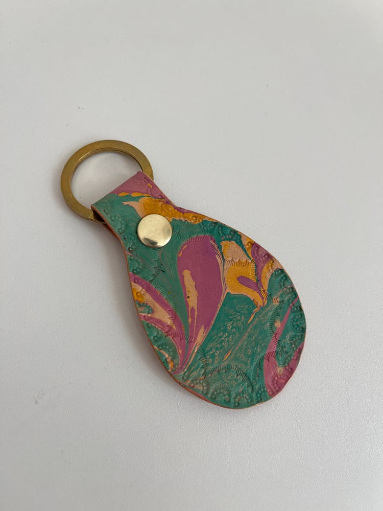 Image of Purple/Green Marbled Keychain 