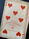 Ancien jeu de 52 cartes, allemand. Art Nouveau, Tamponné sur l’as de coeur, (1871-1918)