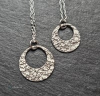 Image 3 of Lulu fine silver hoop pendant necklace