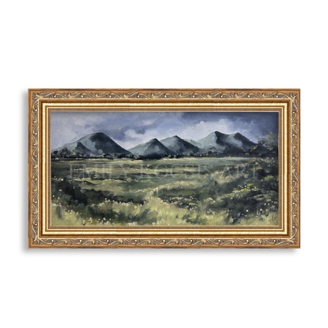 Unframed 6x12 Original Painting //  Mountain Landscape