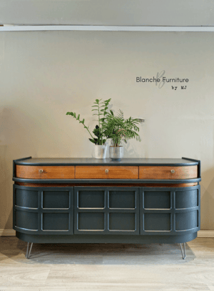 Image of Custom Order: Stunning Curved Sideboard in Copper Beach and Knot Knobs