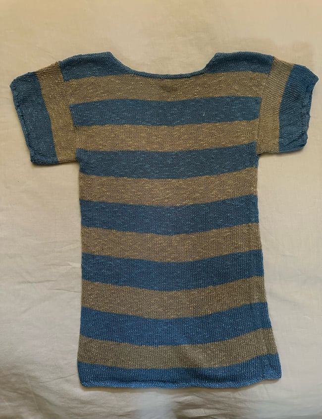 70s Calvin Klein hand loomed linen knot top tunic