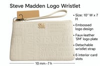 Image 2 of Steve Madden Mixed Logo Embossed Wristlet