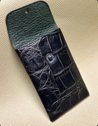 Image 3 of Dark Aubergine Crocodile "Hotel Cardholder"