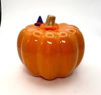 Image 2 of Retro Halloween Cat in Pumpkin