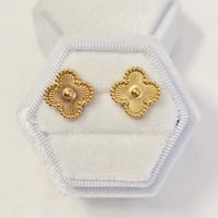 Image 2 of Gold Clover Earrings