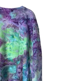 Image 5 of XL Unisex Ring Spun Cotton Blend Crew Sweatshirt in Mermaid Watercolors Ice Dye
