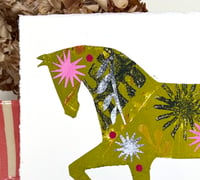 Image 3 of Constantine , a green and red mono printed horse