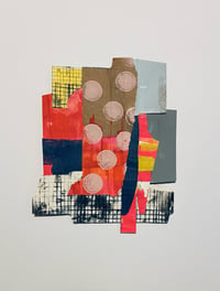 Image of Central Spots Printed And Painted Cardboard Collage
