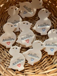 Image 3 of Handmade Ceramic 'Easter' Chick Tags set of 2.