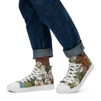 Image 5 of Colorful Botanical Plants Art Nouveau Men’s High Top Canvas Shoes