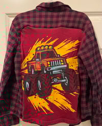 Children’s Wine/Black Flannel Shirt Monster Truck