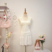 Image 1 of faux layer lace top