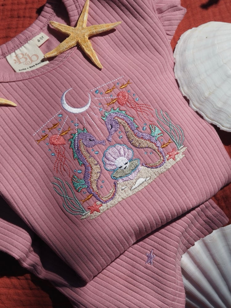 Image of Belle & Bee Collaboration - Raspberry Frill tshirt