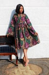 Moreni Long sleeve African print Midi dress