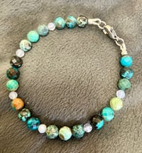Image 2 of Faceted Turquoise and Blue Lace Agate