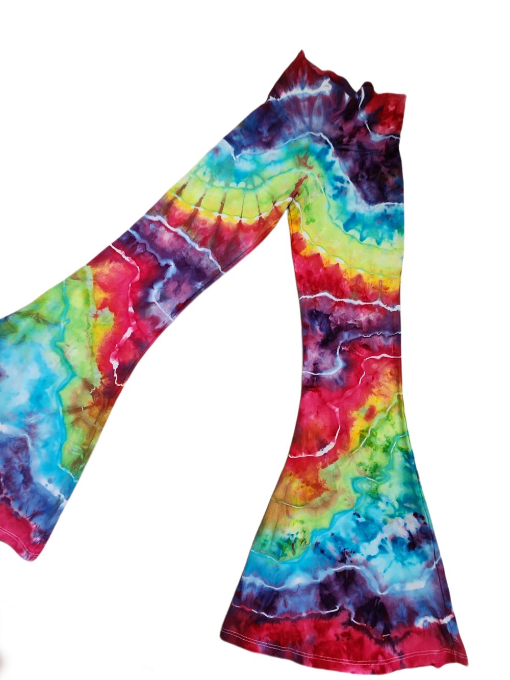 Image of XS rainbow geode bell bottoms made in usa