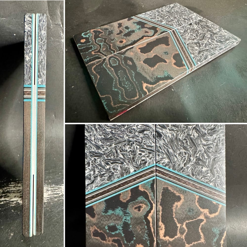 Image of Fat Carbon & Camo Carbon Segmented Knife Scales