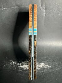 Image 4 of Curly Koa & Mammoth Tusk Segmented Knife Scales