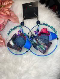 Image 4 of Large hoop denim*leather 